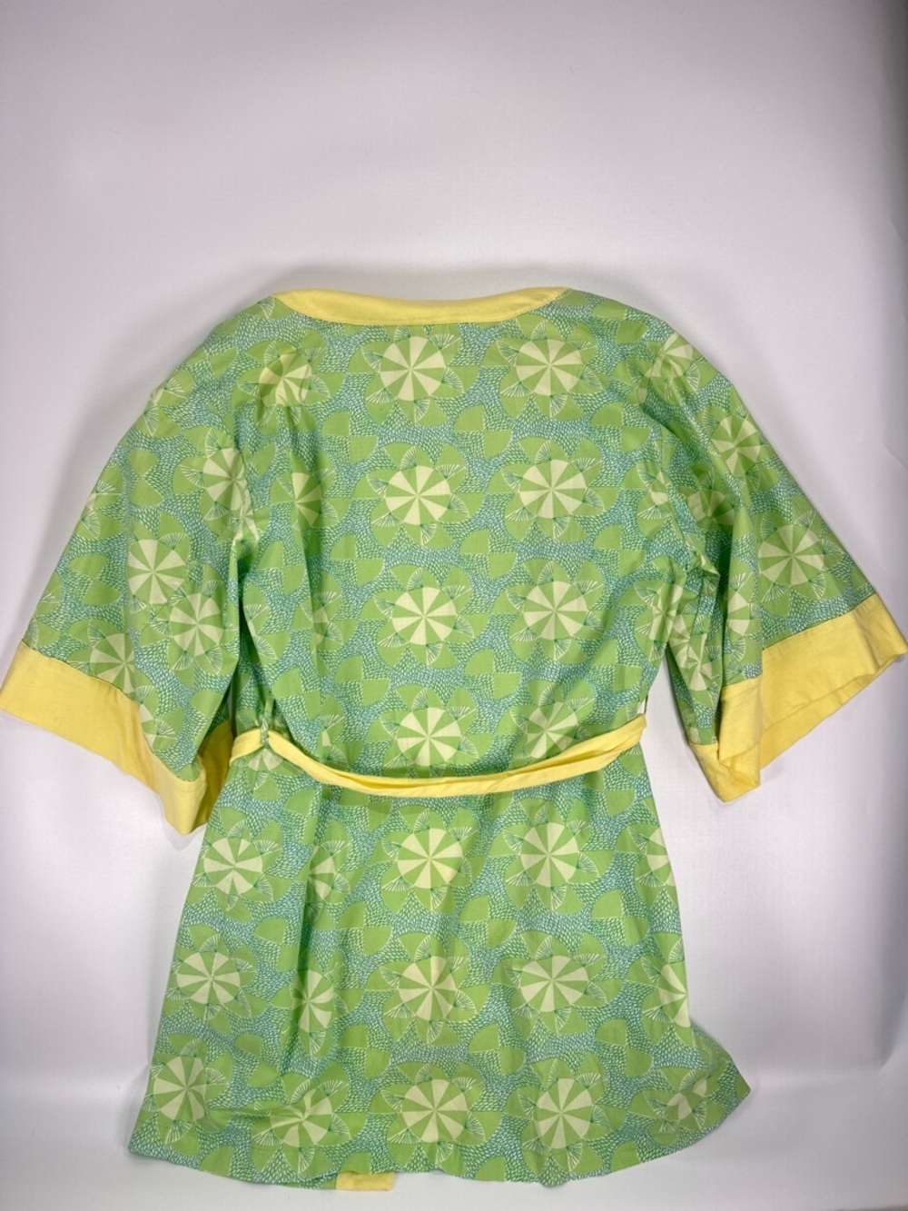 Anthropologie Lilka Womens Boho Floral Wrap Robe Green S/M - Picture 6 of 13